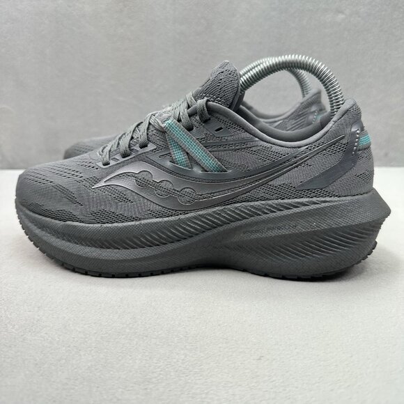 Womens Size 8.5 Saucony Triumph 20 Shoes Asphalt Grey Athletic Running Sneakers - Picture 3 of 8